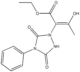 3-Hydroxy-2-[(tetrahydro-3,5-dioxo-4-phenyl-1H-1,2,4-triazol)-1-yl]-2-butenoic acid ethyl ester Structure