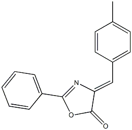 2-フェニル-4-[(Z)-(4-メチルフェニル)メチレン]-2-オキサゾリン-5-オン 化学構造式