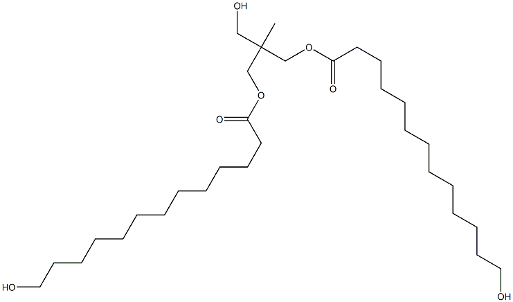 Bis(13-hydroxytridecanoic acid)2-(hydroxymethyl)-2-methyl-1,3-propanediyl ester Struktur