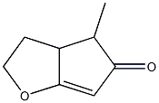 3,3a-Dihydro-4-methyl-2H-cyclopenta[b]furan-5(4H)-one Struktur