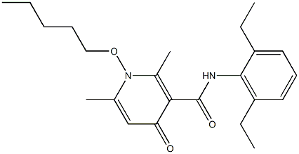 N-(2,6-Diethylphenyl)-1-pentyloxy-2,6-dimethyl-4-oxo-3-pyridinecarboxamide,,结构式