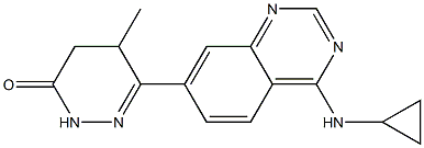 4,5-Dihydro-5-methyl-6-(4-cyclopropylaminoquinazolin-7-yl)pyridazin-3(2H)-one Structure