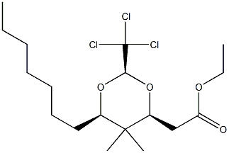 (2R,4S,6R)-2-Trichloromethyl-6-heptyl-5,5-dimethyl-1,3-dioxane-4-acetic acid ethyl ester|