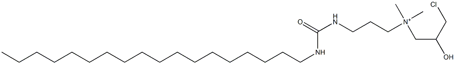 3-Chloro-2-hydroxy-N,N-dimethyl-N-[3-[[(octadecylamino)carbonyl]amino]propyl]-1-propanaminium Struktur