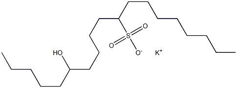 14-Hydroxynonadecane-9-sulfonic acid potassium salt Struktur