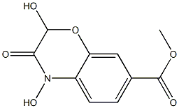 3,4-Dihydro-2,4-dihydroxy-3-oxo-2H-1,4-benzoxazine-7-carboxylic acid methyl ester 结构式