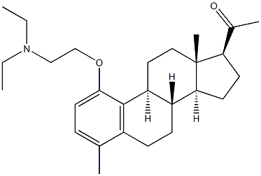 1-[2-(Diethylamino)ethoxy]-4-methyl-19-norpregna-1,3,5(10)-trien-20-one 结构式