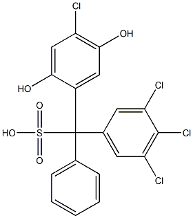 (4-Chloro-2,5-dihydroxyphenyl)(3,4,5-trichlorophenyl)phenylmethanesulfonic acid Structure