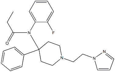 N-(2-Fluorophenyl)-N-[1-(2-(1H-pyrazol-1-yl)ethyl)-4-phenylpiperidin-4-yl]propanamide,,结构式