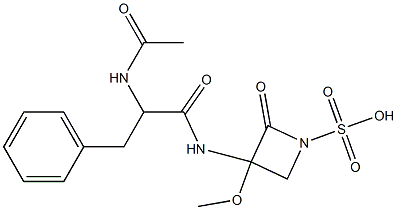 3-[(2-Acetylamino-1-oxo-3-phenylpropyl)amino]-3-methoxy-2-oxo-1-azetidinesulfonic acid Structure