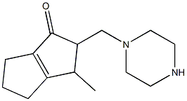 3,4,5,6-Tetrahydro-3-methyl-2-(1-piperazinylmethyl)pentalen-1(2H)-one,,结构式
