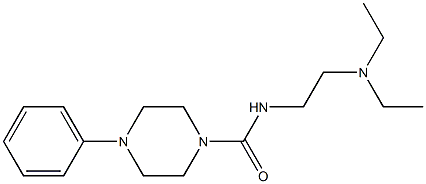 4-フェニル-N-(2-ジエチルアミノエチル)ピペラジン-1-カルボアミド 化学構造式