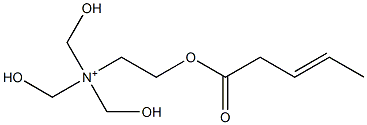 N,N,N-トリス(ヒドロキシメチル)-2-(3-ペンテノイルオキシ)エタンアミニウム 化学構造式