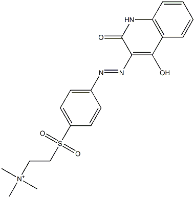 2-[p-(4-Hydroxy-2-oxo-1,2-dihydroquinolin-3-ylazo)phenylsulfonyl]ethyltrimethylaminium Struktur