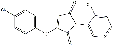 3-(4-Chlorophenyl)thio-1-(2-chlorophenyl)-1H-pyrrole-2,5-dione,,结构式