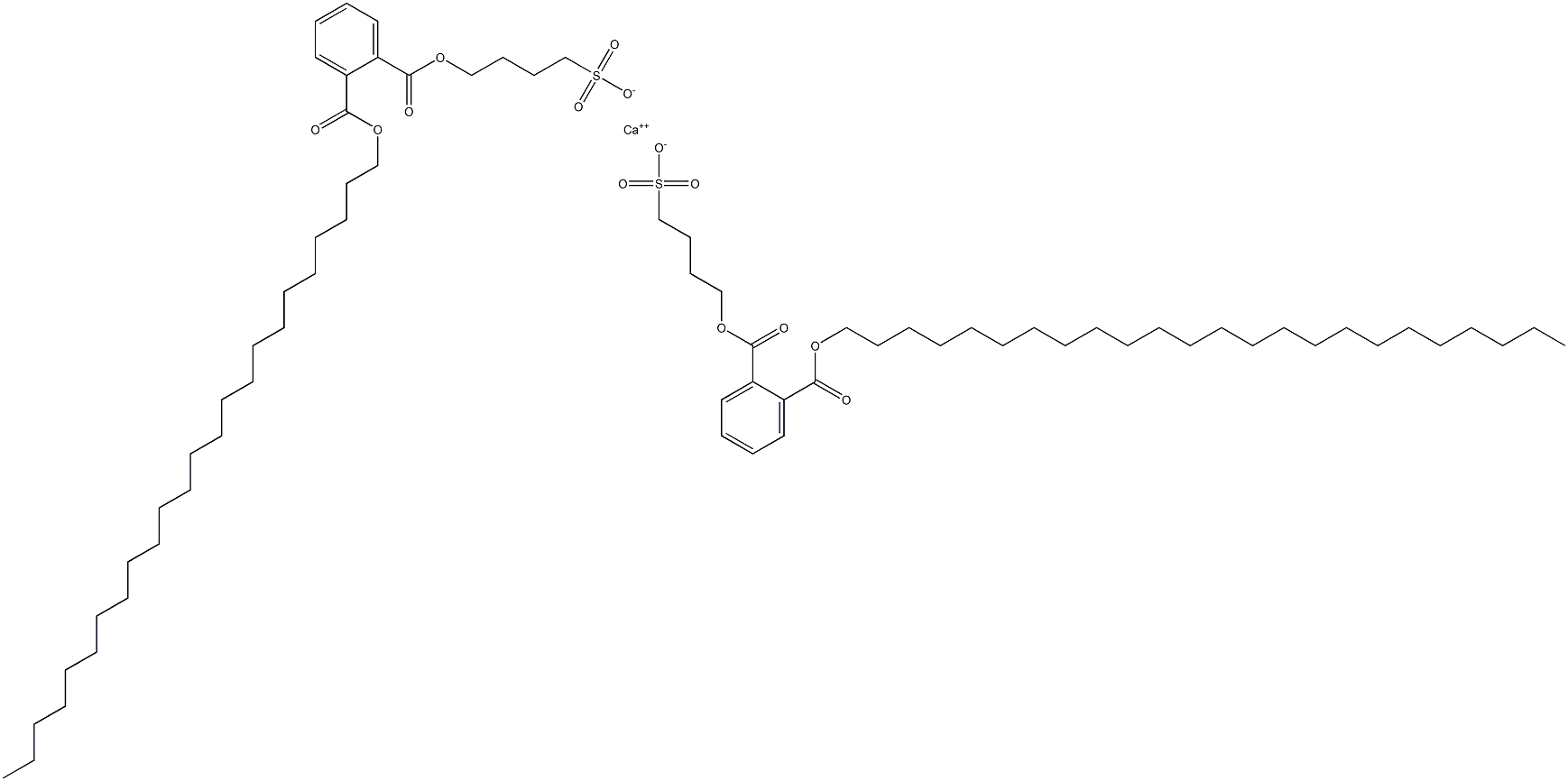 ビス[4-[(2-テトラコシルオキシカルボニルフェニル)カルボニルオキシ]ブタン-1-スルホン酸]カルシウム 化学構造式
