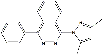 1-(4-フェニルフタラジン-1-イル)-3,5-ジメチル-1H-ピラゾール 化学構造式