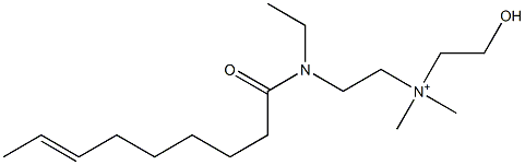 2-[N-エチル-N-(7-ノネノイル)アミノ]-N-(2-ヒドロキシエチル)-N,N-ジメチルエタンアミニウム 化学構造式