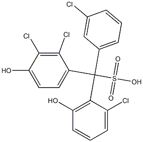 (3-Chlorophenyl)(2-chloro-6-hydroxyphenyl)(2,3-dichloro-4-hydroxyphenyl)methanesulfonic acid Structure