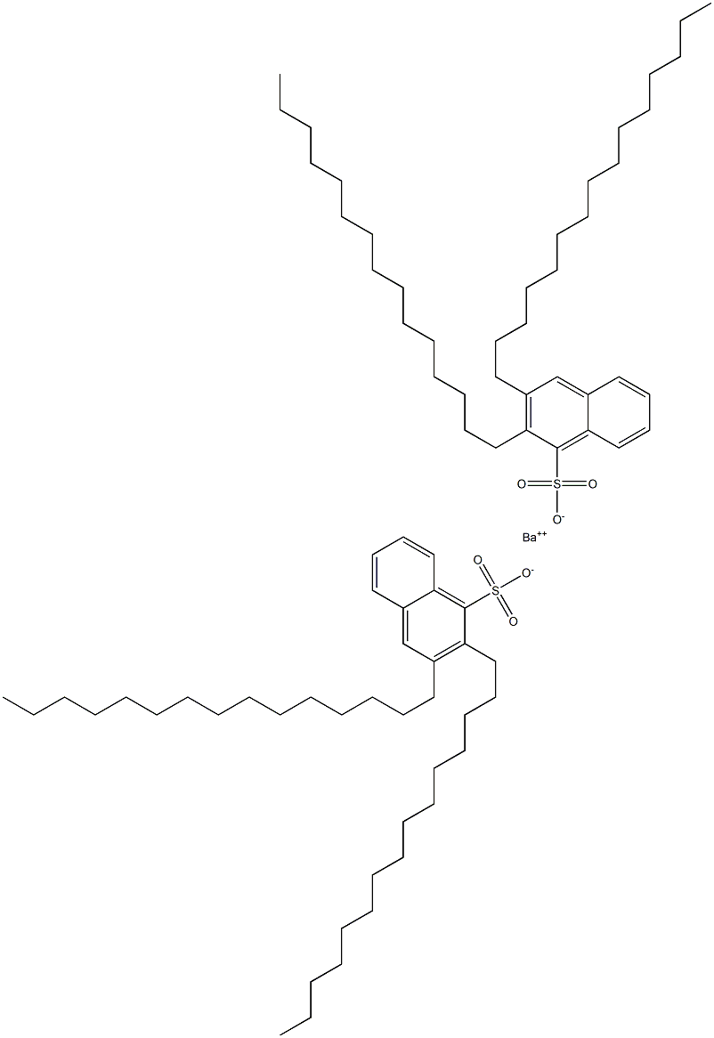 Bis(2,3-dipentadecyl-1-naphthalenesulfonic acid)barium salt Structure
