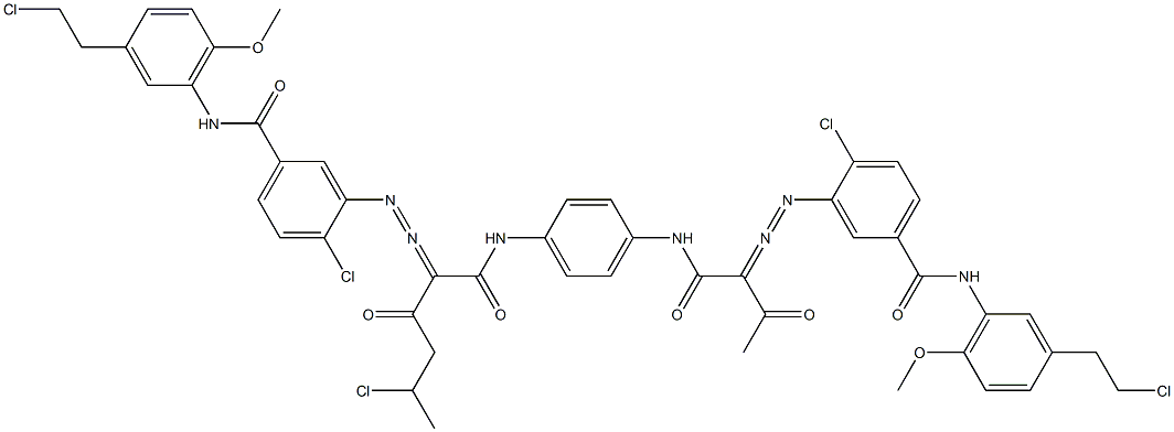 3,3'-[2-(1-Chloroethyl)-1,4-phenylenebis[iminocarbonyl(acetylmethylene)azo]]bis[N-[3-(2-chloroethyl)-6-methoxyphenyl]-4-chlorobenzamide]|