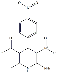 6-Amino-1,4-dihydro-2-methyl-5-nitro-4-[4-nitrophenyl]nicotinic acid methyl ester Structure