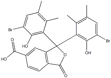 1,1-ビス(5-ブロモ-6-ヒドロキシ-2,3-ジメチルフェニル)-1,3-ジヒドロ-3-オキソイソベンゾフラン-6-カルボン酸 化学構造式
