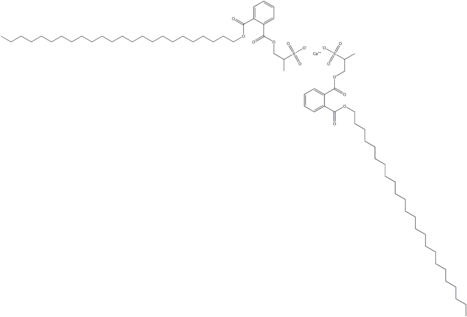 ビス[1-[(2-テトラコシルオキシカルボニルフェニル)カルボニルオキシ]プロパン-2-スルホン酸]カルシウム 化学構造式