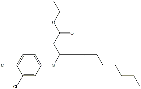 3-(1-Octynyl)-3-[(3,4-dichlorophenyl)thio]propionic acid ethyl ester,,结构式