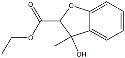 3-メチル-3-ヒドロキシ-2,3-ジヒドロベンゾフラン-2-カルボン酸エチル 化学構造式