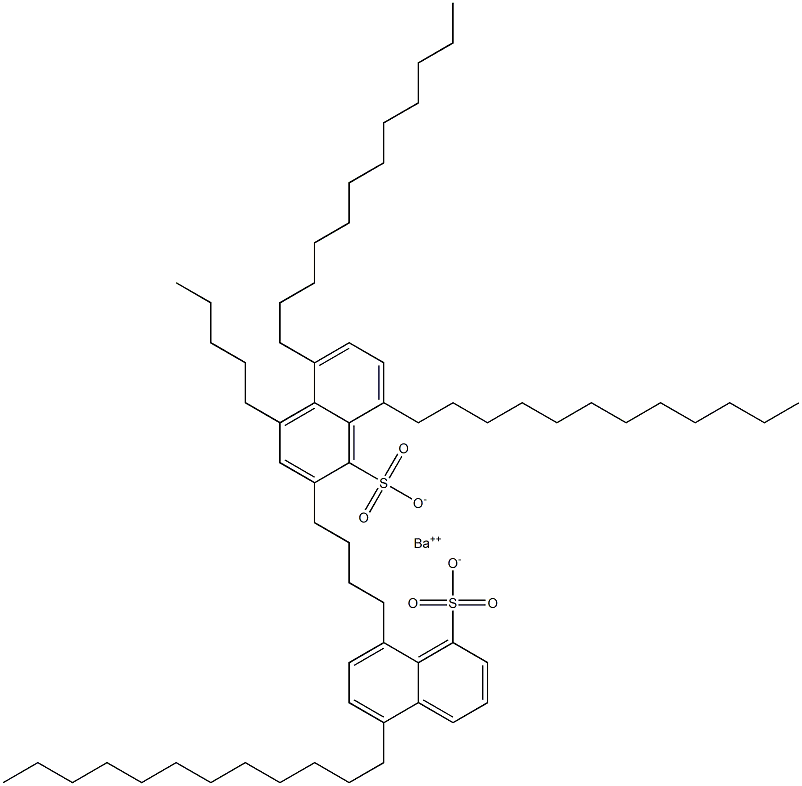 Bis(5,8-didodecyl-1-naphthalenesulfonic acid)barium salt,,结构式