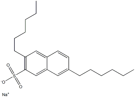 3,7-Dihexyl-2-naphthalenesulfonic acid sodium salt Struktur