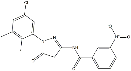 1-(5-Chloro-2,3-dimethylphenyl)-3-(3-nitrobenzoylamino)-5(4H)-pyrazolone 结构式