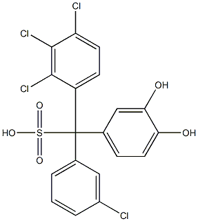 (3-Chlorophenyl)(2,3,4-trichlorophenyl)(3,4-dihydroxyphenyl)methanesulfonic acid Structure