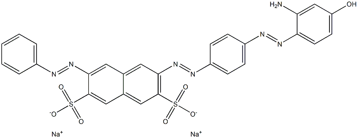 2-[[4-[(2-Amino-4-hydroxyphenyl)azo]phenyl]azo]-7-(phenylazo)-3,6-naphthalenedisulfonic acid disodium salt Struktur