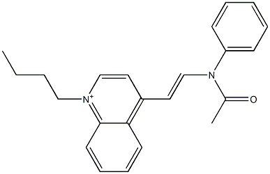 4-[2-[(Acetyl)phenylamino]ethenyl]-1-butylquinolinium Structure