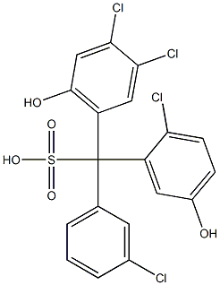 (3-Chlorophenyl)(2-chloro-5-hydroxyphenyl)(3,4-dichloro-6-hydroxyphenyl)methanesulfonic acid Structure