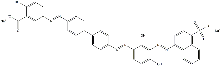 2-Hydroxy-5-[[4'-[[2,4-dihydroxy-3-[(4-sulfo-1-naphtyl)azo]phenyl]azo]-1,1'-biphenyl-4-yl]azo]benzoic acid disodium salt Structure