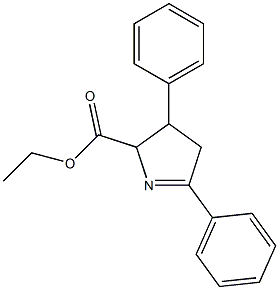 3,5-ジフェニル-3,4-ジヒドロ-2H-ピロール-2-カルボン酸エチル 化学構造式