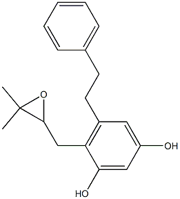 4-(3,3-Dimethyloxiranylmethyl)-5-(2-phenylethyl)benzene-1,3-diol Structure