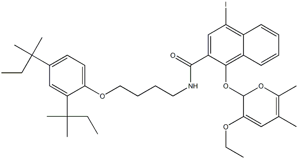 1-(Ethoxyoxalyloxy)-4-iodo-N-[4-(2,4-di-t-pentylphenoxy)butyl]-2-naphthamide 结构式