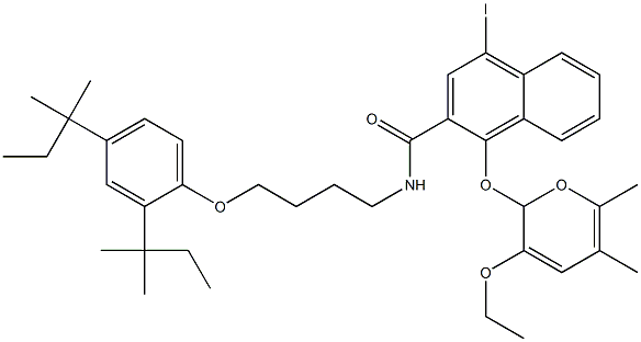 1-(Ethoxyoxalyloxy)-4-iodo-N-[4-(2,4-di-t-pentylphenoxy)butyl]-2-naphthamide,,结构式