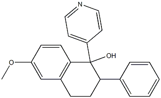 1,2,3,4-Tetrahydro-6-methoxy-2-phenyl-1-(4-pyridyl)-1-naphthol Struktur