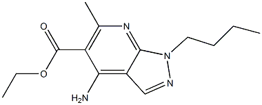 1-Butyl-4-amino-6-methyl-1H-pyrazolo[3,4-b]pyridine-5-carboxylic acid ethyl ester Structure