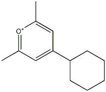 4-Cyclohexyl-2,6-dimethylpyrylium Structure