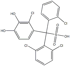 (2-Chlorophenyl)(2,6-dichlorophenyl)(2-chloro-3,4-dihydroxyphenyl)methanesulfonic acid Structure