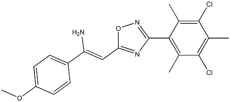 5-[(Z)-2-Amino-2-(4-methoxyphenyl)ethenyl]-3-(3,5-dichloro-2,4,6-trimethylphenyl)-1,2,4-oxadiazole 结构式