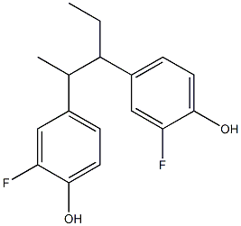 4,4'-[(1S,2R)-1-エチル-2-メチルエチレン]ビス(2-フルオロフェノール) 化学構造式