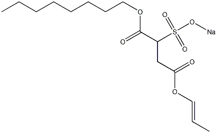 2-(Sodiosulfo)succinic acid 1-octyl 4-(1-propenyl) ester Structure