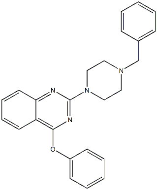 2-[4-ベンジル-1-ピペラジニル]-4-(フェノキシ)キナゾリン 化学構造式